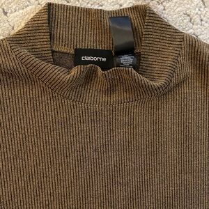 Claiborne Men's Striped Brown Turtleneck